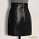 Order Mini pencil skirt 'Alice' from nature. leather/suede (any color). Elena Lether Design. Livemaster. . Skirts Фото №3