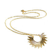 Украшения handmade. Livemaster - original item Gold-plated sun pendant, sun pendant, sun pendant. Handmade.