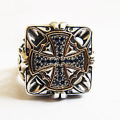 Украшения handmade. Livemaster - original item Ring: Silver ring of the Savior with sapphires. Handmade.