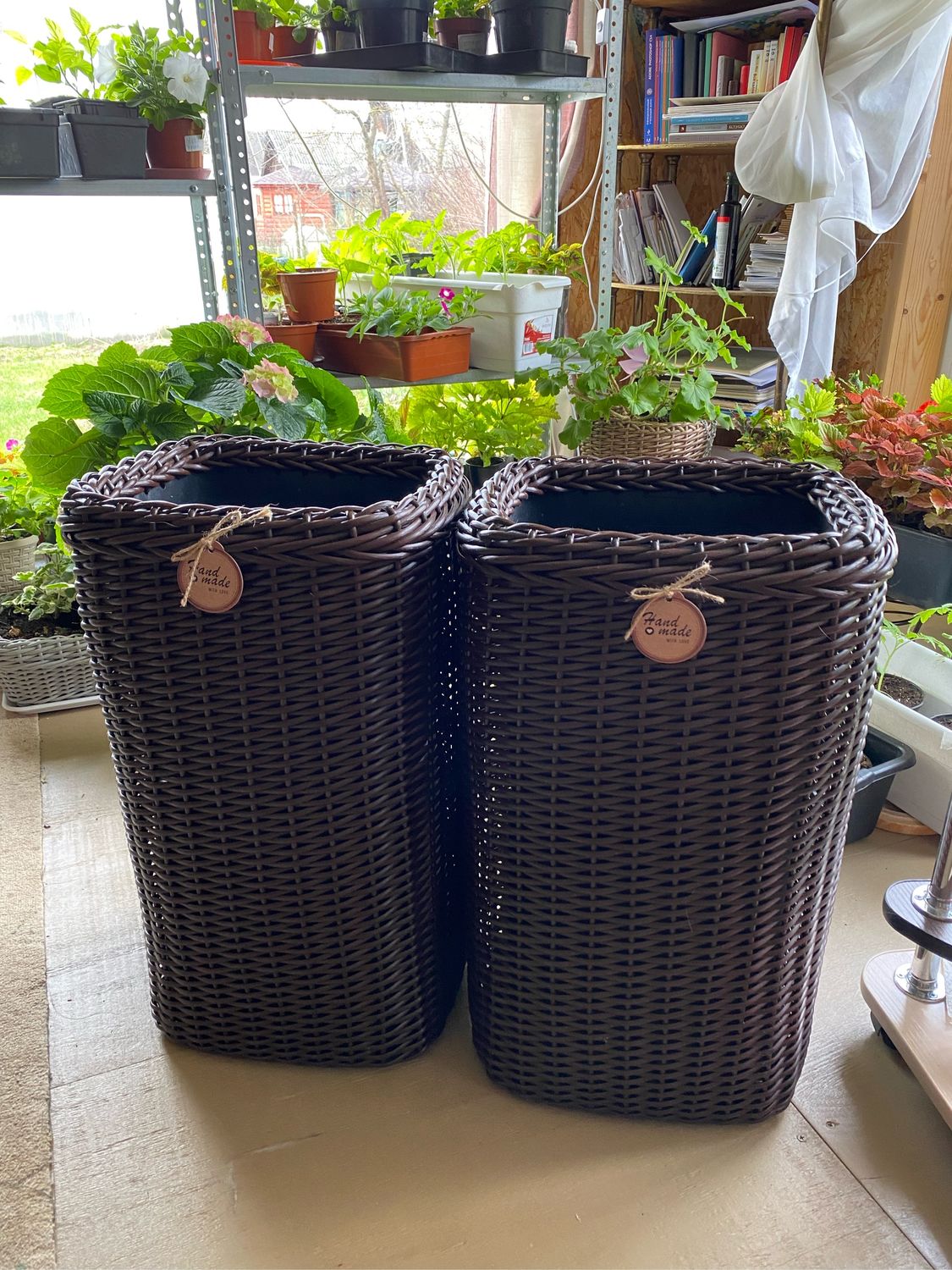 Кашпо из искусственного ротанга 16 л высокое в интернет-магазине ...