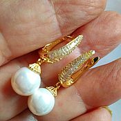 Украшения handmade. Livemaster - original item Pearl Earrings White 925 Silver. Handmade.