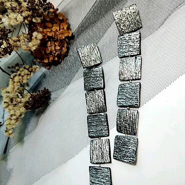 Украшения ручной работы. Ярмарка Мастеров - ручная работа Серьги Фактура Серебро. Handmade.