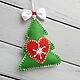 Christmas tree toy made of felt in the shape of a Christmas tree, Christmas decorations, Mozhaisk,  Фото №1