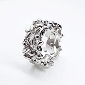 Украшения handmade. Livemaster - original item Ring with petals made of 925 sterling silver (K32). Handmade.