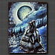 Painting Night landscape Wolf Moon oil Painting Night song of the Wolf. Pictures. larashop. Online shopping on My Livemaster.  Фото №2