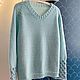 Джемпер   женский вязаный голубой. Джемперы. Sweater Star Вязание на заказ.. Ярмарка Мастеров.  Фото №4