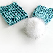 Аксессуары handmade. Livemaster - original item Women`s knitted hat and Snood