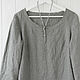 Blouse with open edges made of gray linen. Blouses. LINEN & SILVER ( LEN i SEREBRO ). My Livemaster. Фото №4