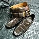 Moccasins and belt, men's gift set made of crocodile leather, Moccasins, St. Petersburg,  Фото №1