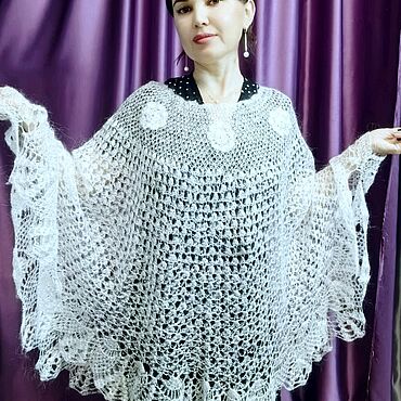 Пончо пуховое "Ласточка". Галина Алибаева (Gaysha Alibaeva). Одежда женская ручной работы - Ярмарка Мастеров Одежда женская ручной работы. Ярмарка Мастеров - ручная работа Пончо пуховое "Ласточка". Handmade.
