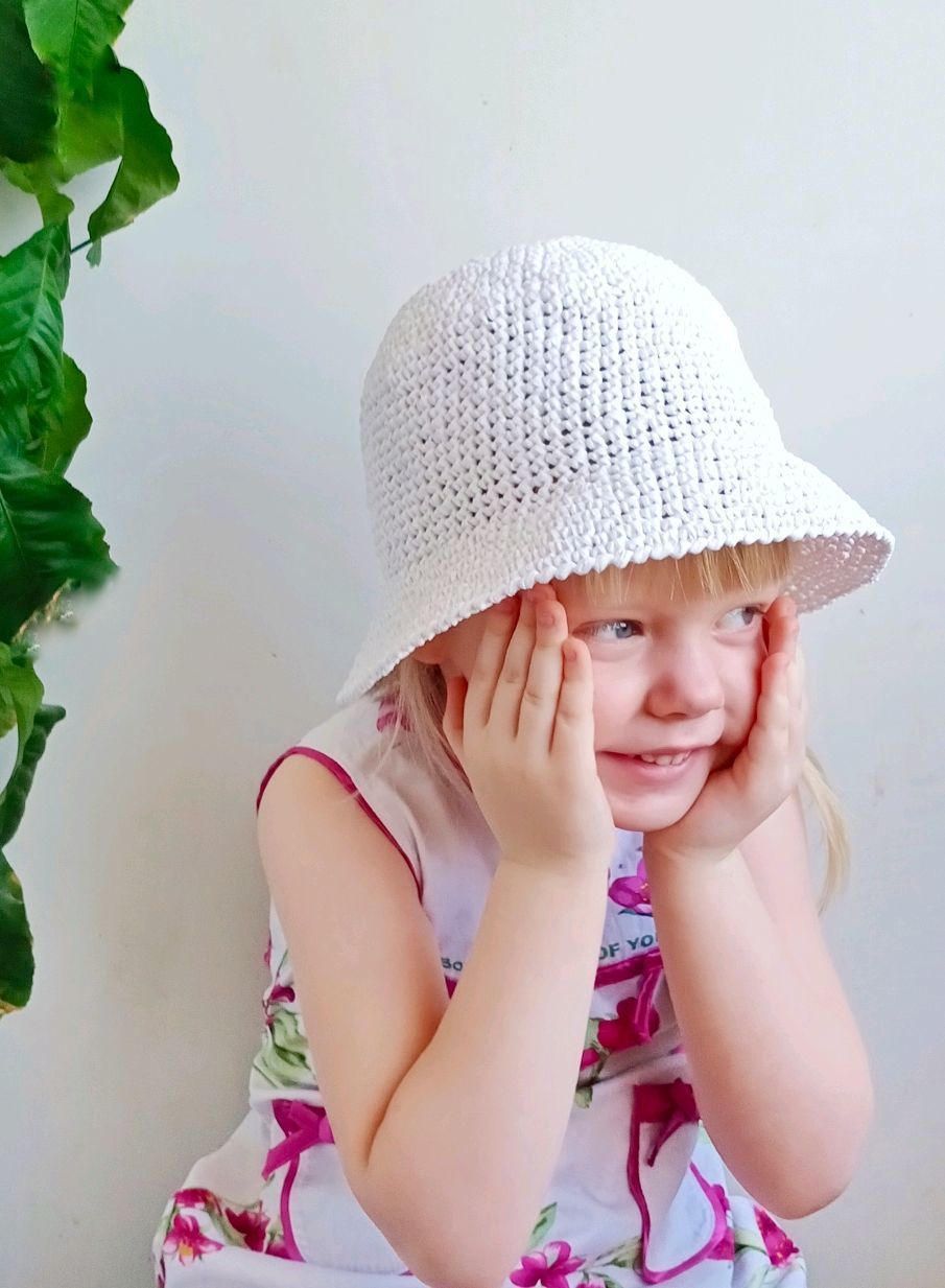Kraft Raffia Mesh bucket hat, Crochet straw hat, Beach Bucket Hat Summer  sun hat
