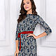 Order Viscose dress Oriental motifs, grey blue straight midi. mozaika-rus. Livemaster. . Dresses Фото №3