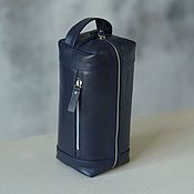 Сумки и аксессуары handmade. Livemaster - original item Men`s dressing case made of genuine leather (Dark blue). Handmade.