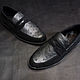 Order Men's loafers, made of genuine ostrich leather and natural suede. SHOES&BAGS. Livemaster. . Loafers Фото №3