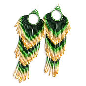 Украшения handmade. Livemaster - original item Earrings-brush: Beaded Earrings, Emerald Ring Earrings. Handmade.