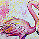 Order The picture Flamingo couple 'Sun Flamingo' on canvas. Multicolor Gallery. Livemaster. . Pictures Фото №3