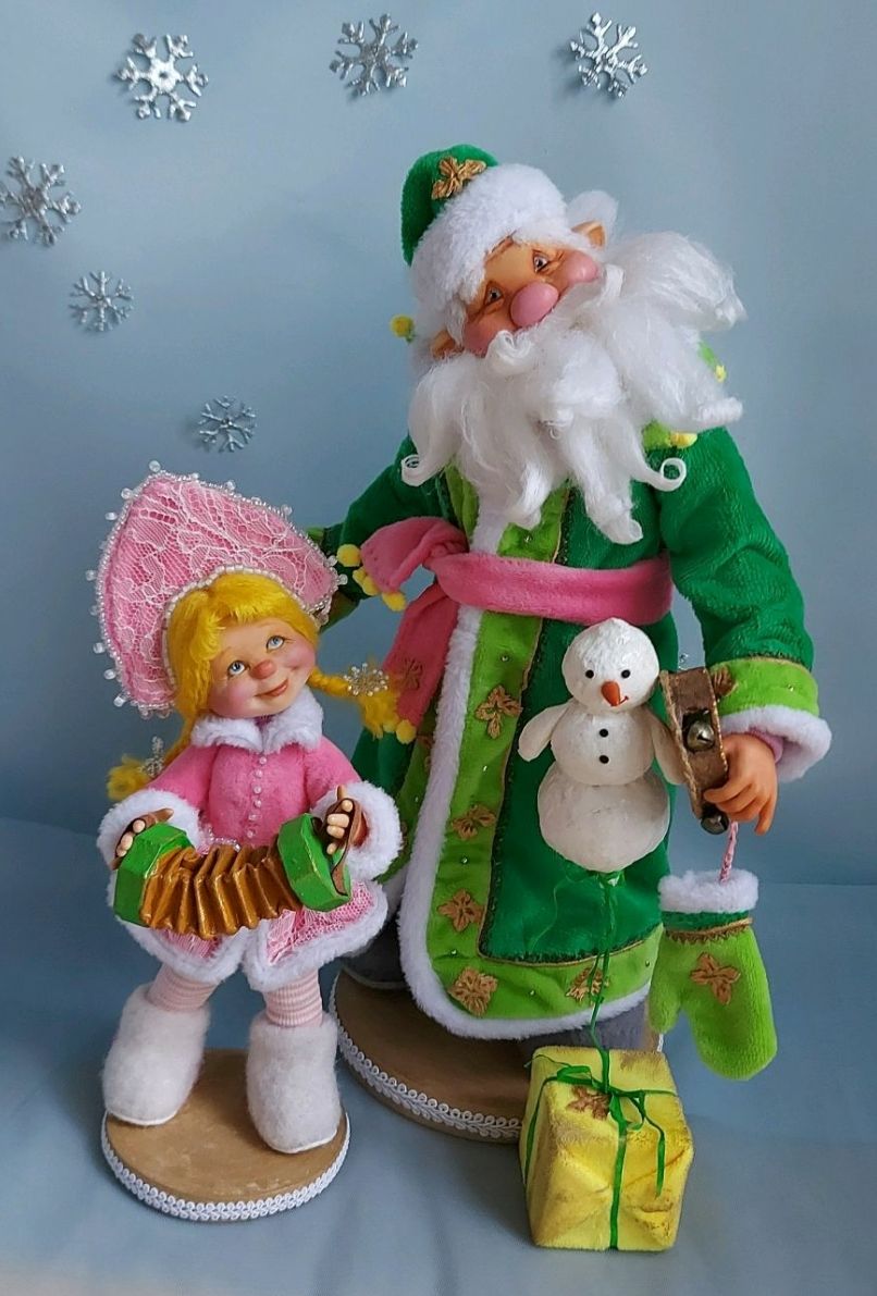 Дед Мороз и Снегурочка, Интерьерная кукла, Москва,  Фото №1