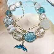 Украшения handmade. Livemaster - original item Turquoise marine lampwork bracelet. Handmade.