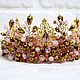 Pink big beautiful crown of stones. Headband. Beaded jewelry by Mariya Klishina. My Livemaster. Фото №6