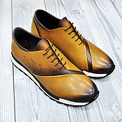 Обувь ручной работы handmade. Livemaster - original item Men`s sneakers made of genuine leather, handmade!. Handmade.