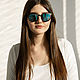 "Monroe Blue" от Timbersun, деревянные солнцезащитные очки. Очки. Уникальные аксессуары Timbersun. Интернет-магазин Ярмарка Мастеров.  Фото №2