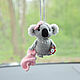 Koala Christmas tree toy, suspension in the car on the mirror, koala toy. Car souvenirs. crochetsofttoys. Online shopping on My Livemaster.  Фото №2
