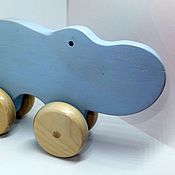 Куклы и игрушки handmade. Livemaster - original item Wooden toy Hippo. Handmade.