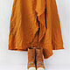 Skirt in the style of boho made of linen mustard color, Skirts, Tomsk,  Фото №1