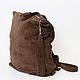 Brown Urban Suede backpack of medium size with pockets. Backpacks. BagsByKaterinaKlestova (kklestova). Online shopping on My Livemaster.  Фото №2