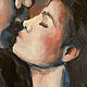 Kiss, oil painting on canvas, lovers, two, love. Pictures. myfoxyart (MyFoxyArt). My Livemaster. Фото №6