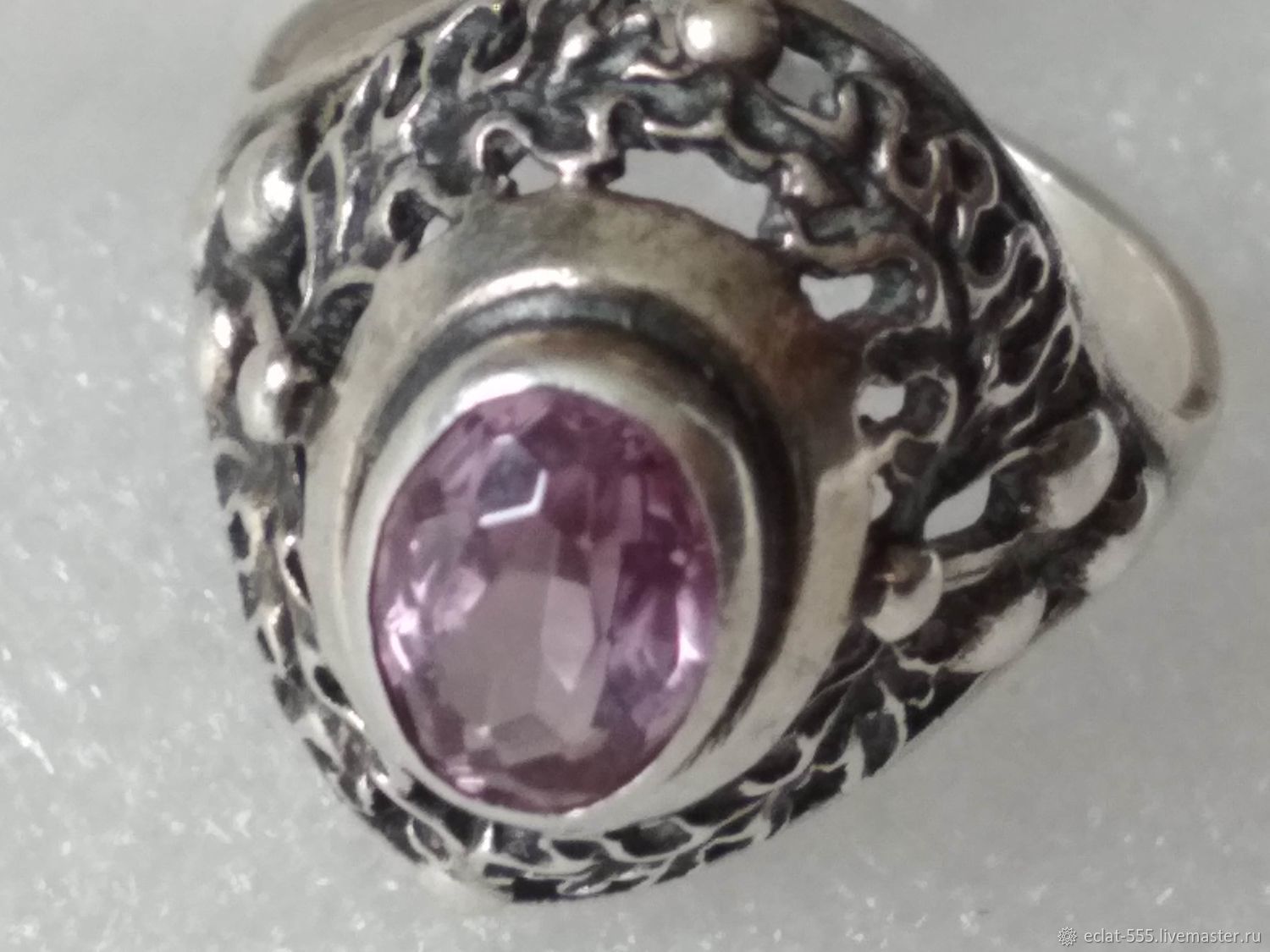Кольцо серебро 875 с александритом