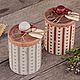 Набор баночек для специй "Rustic red"  дерево декупаж. Банки. Nostalgie decor (Любовь). Ярмарка Мастеров.  Фото №6