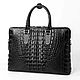 Bag-briefcase made of embossed crocodile skin, in black. Men\'s bag. SHOES&BAGS. Online shopping on My Livemaster.  Фото №2
