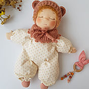 Вальдорфская кукла, кукла-сплюшка, тряпичная кукла, пупс 30 см