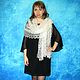 Hand knitted embroidered shawl,White wool scarf,Bridal cape №6P. Wraps. Oksana (superplatok). Ярмарка Мастеров.  Фото №4