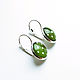 Order Silver plated earrings 'Polka dots' (green). Linda (LKdesign). Livemaster. . Earrings Фото №3