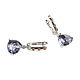 Purple earrings with cubic zirconia, English lock earrings. Earrings. Irina Moro. Online shopping on My Livemaster.  Фото №2