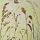  Картина с бабочкой и цветами на зеленом фоне, Фитокартины, Тюмень,  Фото №1