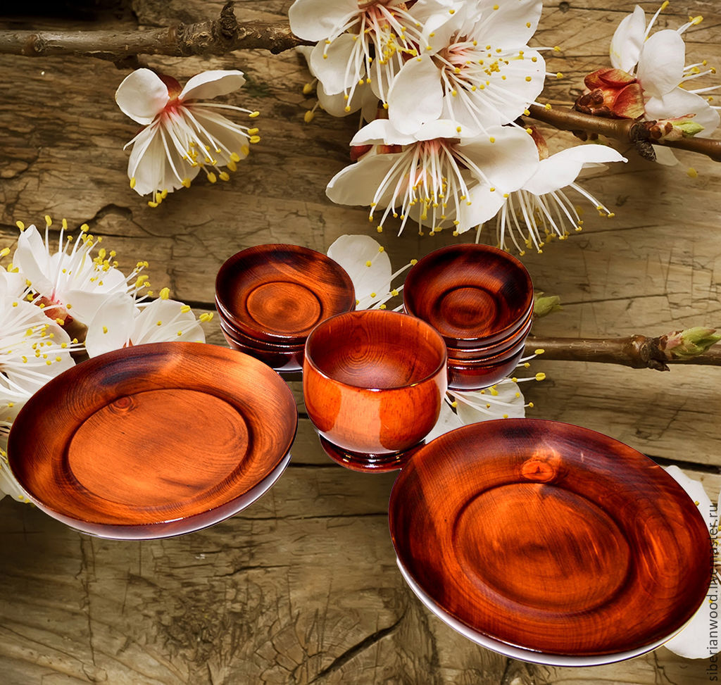 A set of wooden dishes made of natural Siberian cedar. TN24, Kitchen sets, Novokuznetsk,  Фото №1