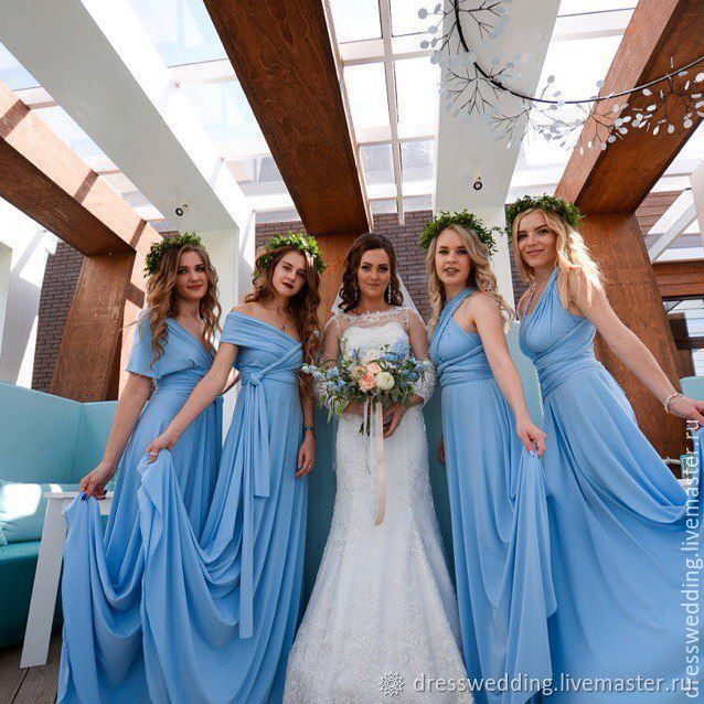 Платья голубого цвета на свадьбу