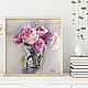  Painting Pink Peonies Pastel (grey vase flowers). Pictures. Pastelena. Online shopping on My Livemaster.  Фото №2