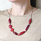 Necklace of agates on a chain red 'Cherry jam' beads. Necklace. Irina Moro. My Livemaster. Фото №5