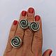 Flower-spiral earrings and ring. Silver 925 sample, Earrings, Turin,  Фото №1