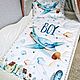 Комплект в детскую кроватку для мальчика. Детское постельное белье. Детский текстиль VIJUKIDS. Интернет-магазин Ярмарка Мастеров.  Фото №2