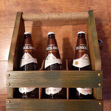 Для дома и интерьера ручной работы. Ярмарка Мастеров - ручная работа Ящик на 6 бутылок пива handmade с открывалкой. Handmade.