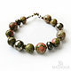 Unakite and pyrite bracelet ' Mistress of the forest', Bead bracelet, Moscow,  Фото №1