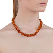 Amber necklace beads amber Flowers natural stone yellow cognac
