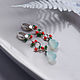 Long earrings with chalcedony, coral, onyx in 925 silver. Earrings. Solanda. Online shopping on My Livemaster.  Фото №2