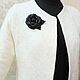 Leather flowers. Camellia ' Chanel black'. Brooches. fioridellavita. Online shopping on My Livemaster.  Фото №2