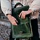 Кожаный рюкзак "Саймон" в зеленом цвете. Рюкзаки. Heisen. Ярмарка Мастеров.  Фото №4